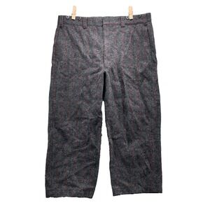 Vintage Woolrich Dress Pants Men's 39x24* Wool Blend Gray Red USA Office Trouser